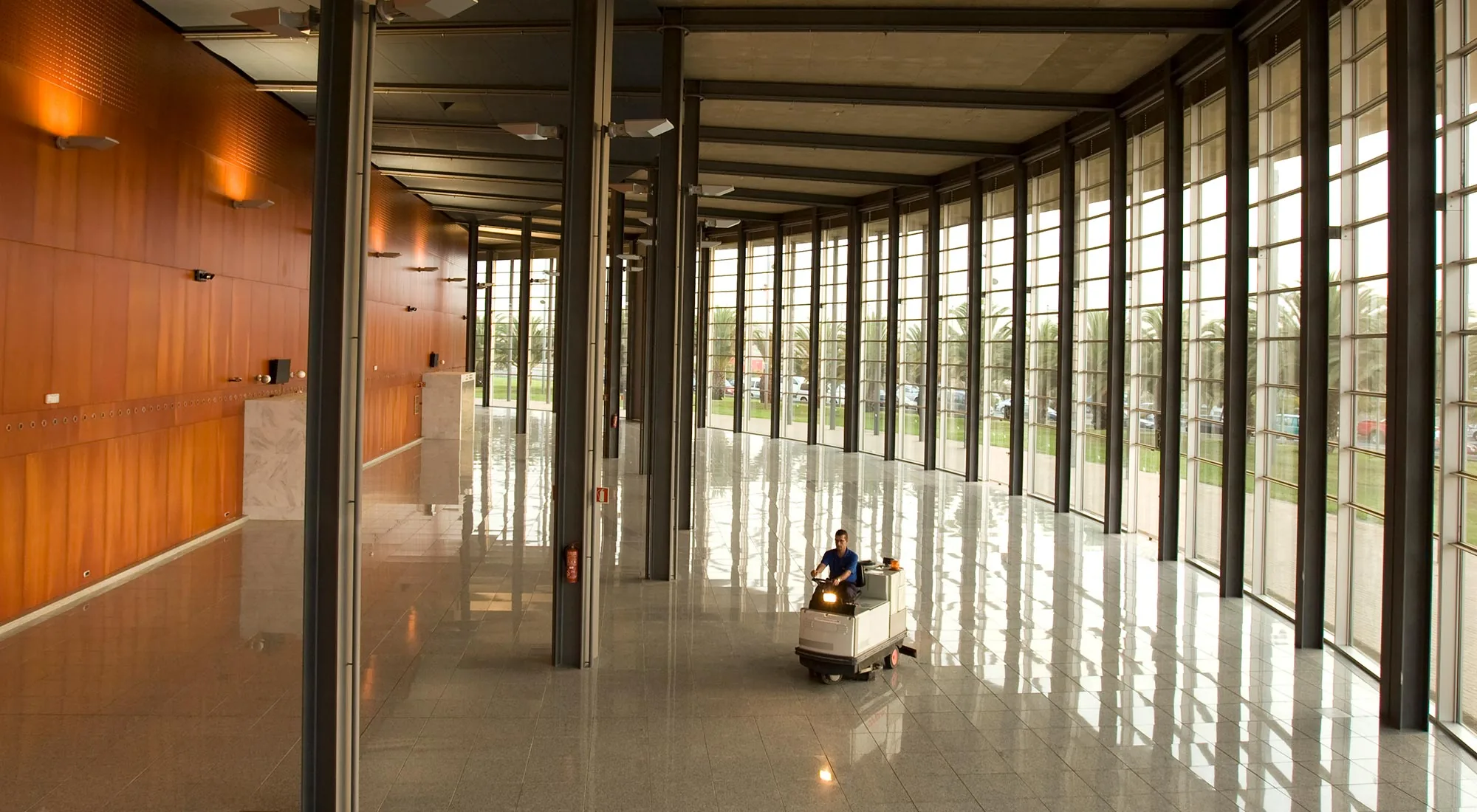 Commercial janitorial team maintaining a Bay Area office facility